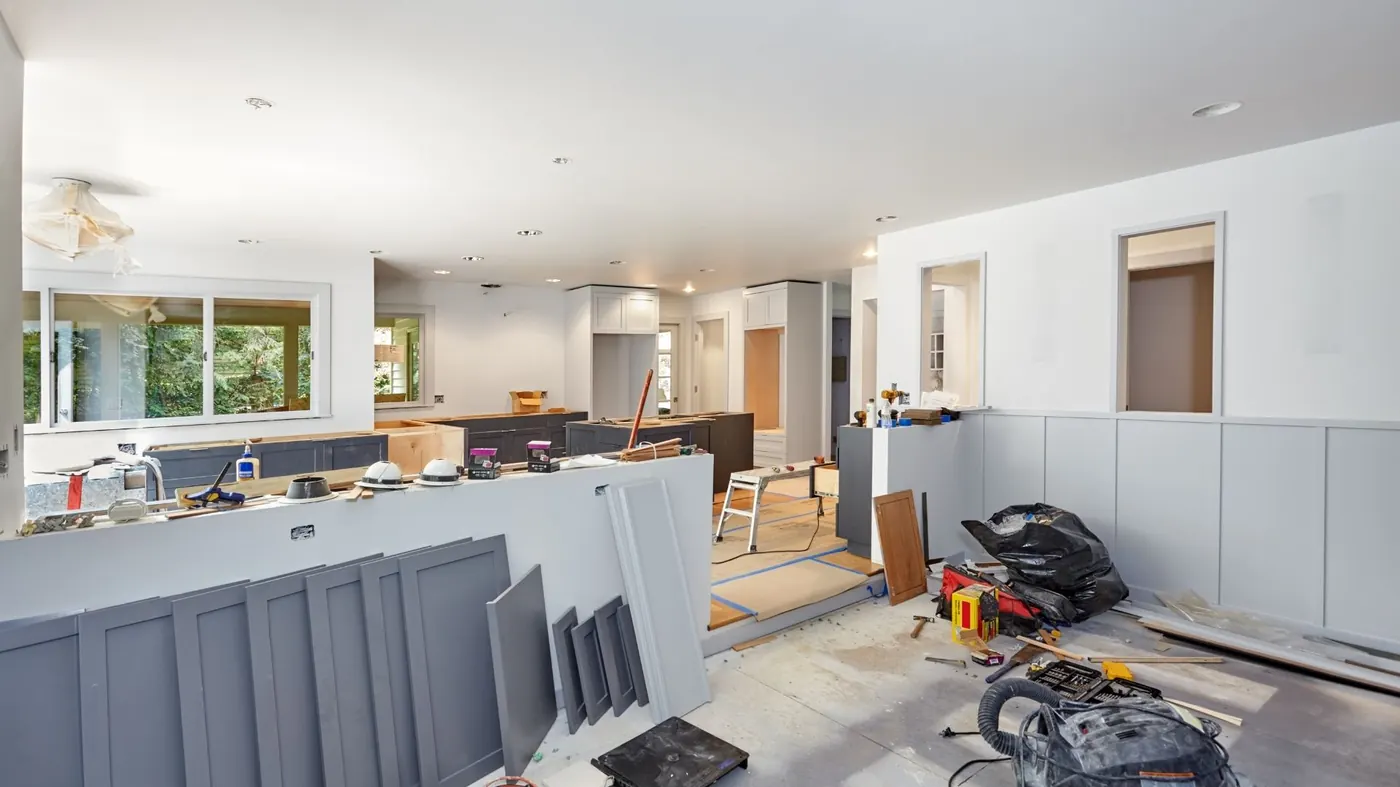 Home remodeling kitchen progress by JPK Construction near Presque Isle ME
