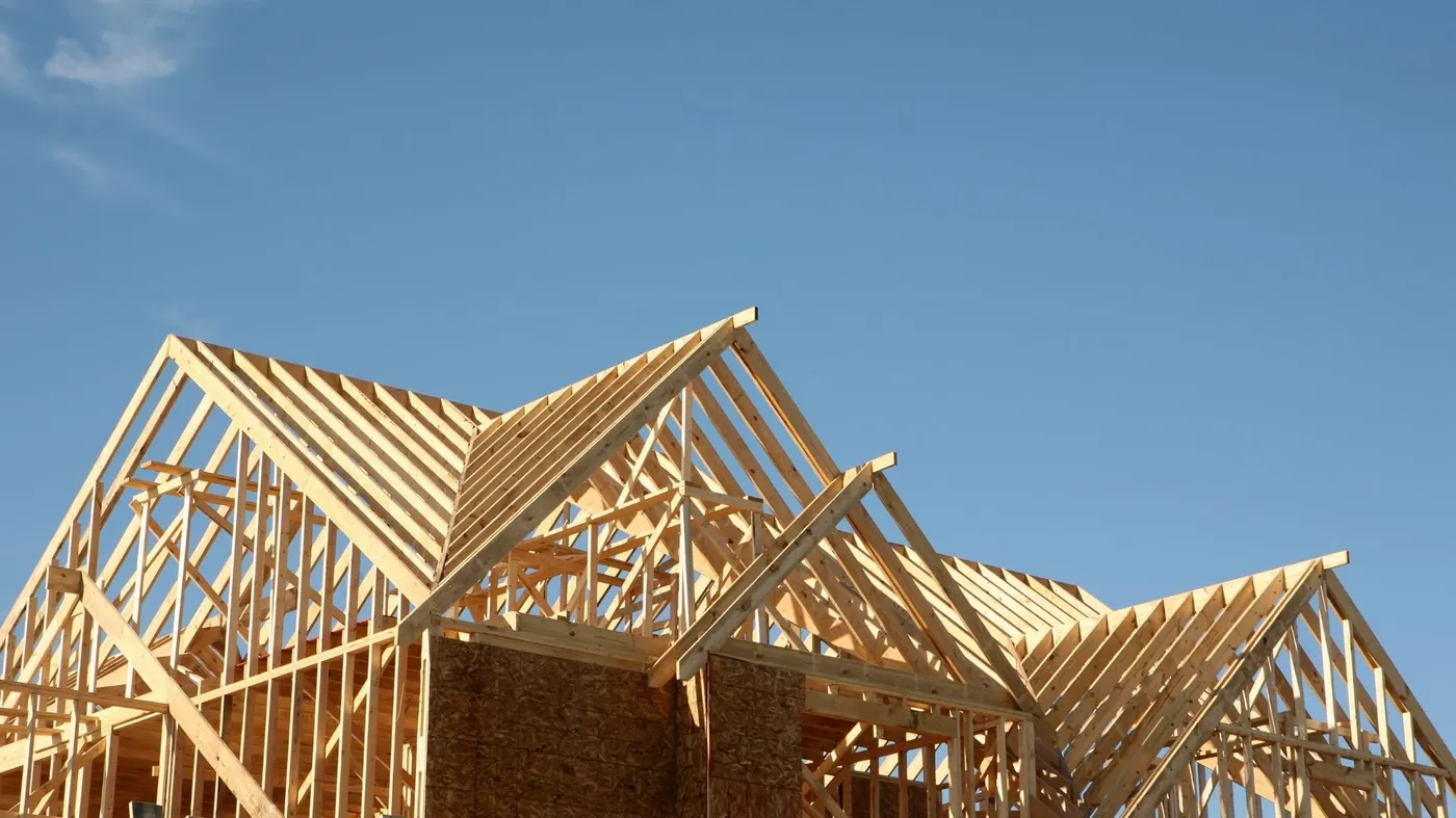 New construction house framing by JPK Construction near Presque Isle ME