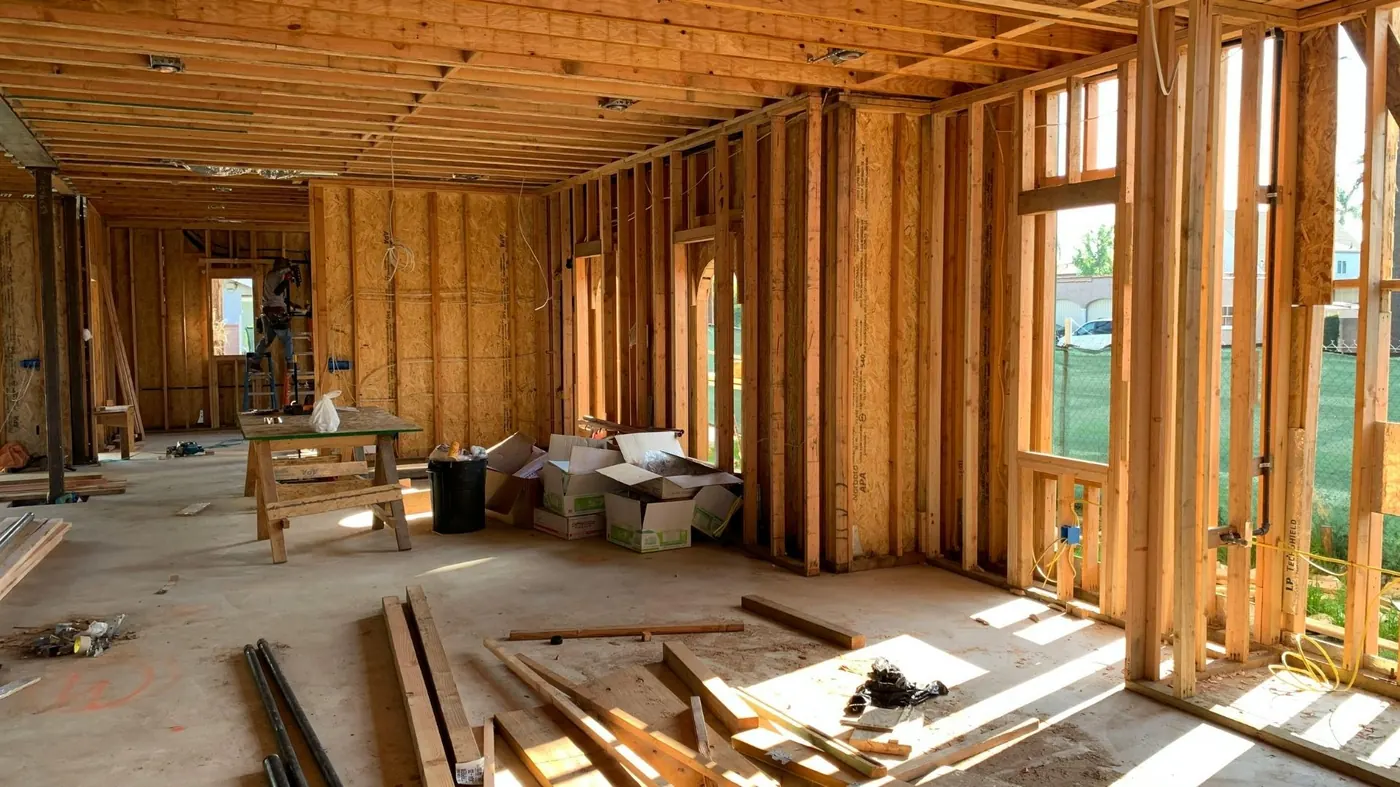 Room addition wall framing by JPK Construction in Presque Isle ME